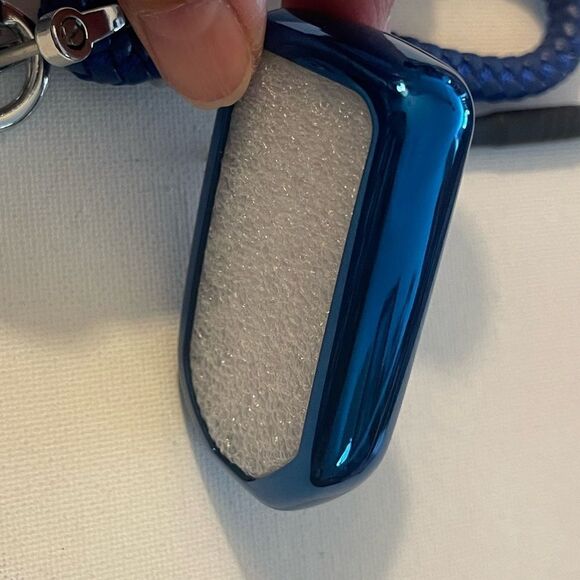Honda Key Fob Keychain in Blue Leather & Fob Case Cover in Blue NWT - Picture 5 of 7